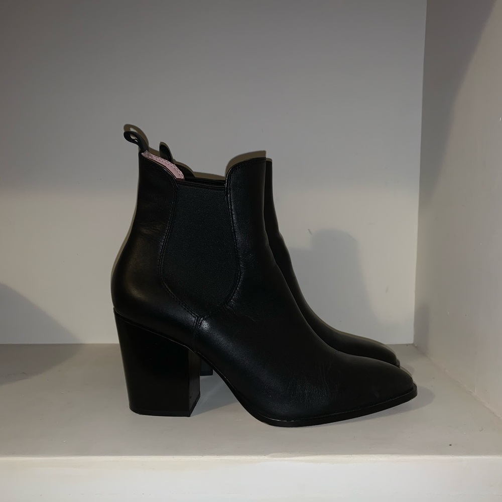 Zara Black Heeled Booties sz 41